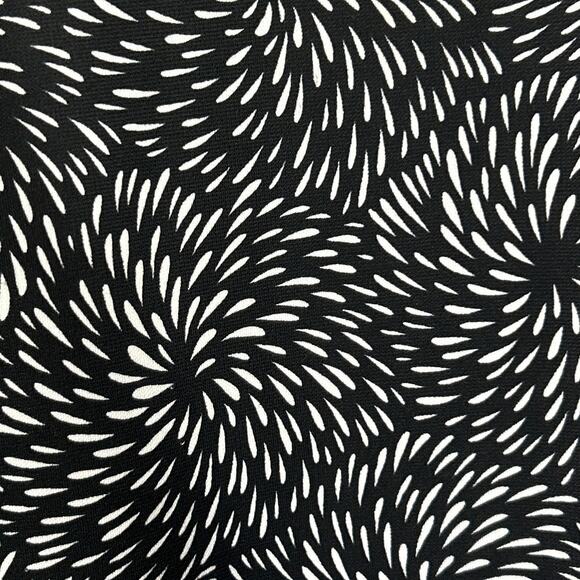 Talbots 2X Blouse Black White Slinky 3/4 Sleeve Travel - Picture 6 of 11